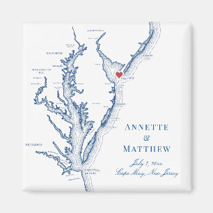 Cape May New Jersey Destination Wedding Favour Magnet