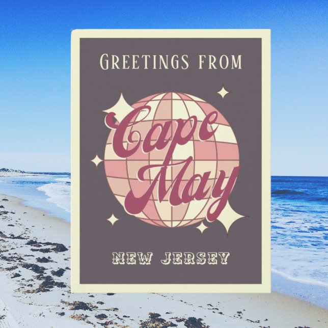 Cape May New Jersey disco Retro purple Postcard (Creator Uploaded)