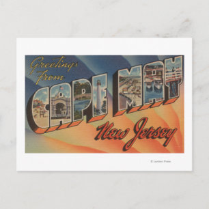 Cape May, New Jersey - Large Letter Scenes Postcard