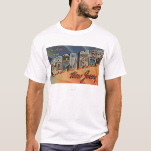 Cape May, New Jersey - Large Letter Scenes T-Shirt