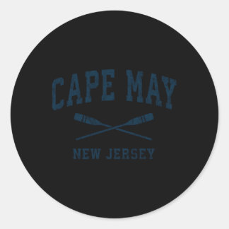 Cape May New Jersey Nautical Paddles Sports Oars Classic Round Sticker