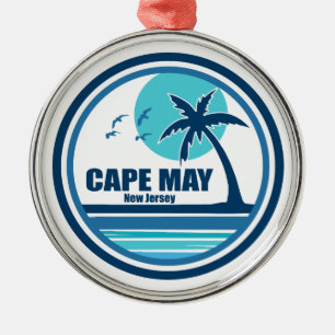 Cape May New Jersey Palm Tree Birds Metal Tree Decoration