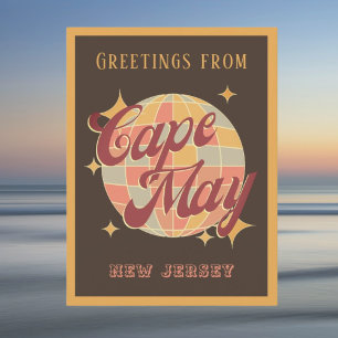 Cape May New Jersey Retro Vintage Party Postcard