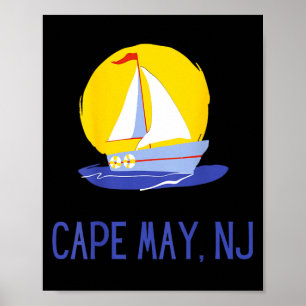 Cape May New Jersey Sailing Sailboat Beach Poster