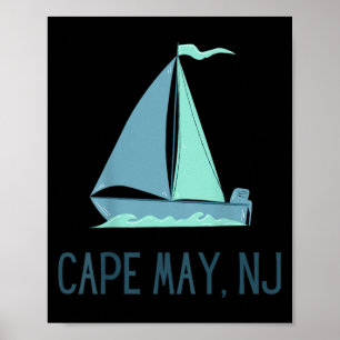 Cape May New Jersey Sailing Sailboat Beach Poster