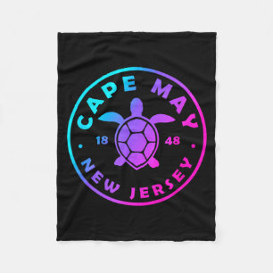Cape May New Jersey Sea Turtle Tie Dye Vacation Fleece Blanket