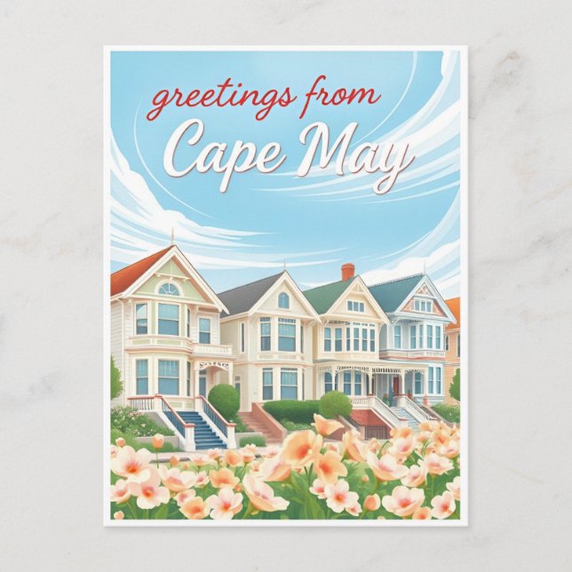 Cape May, New Jersey – Victorian Houses Postcard (Front)