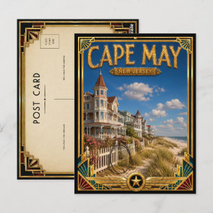 Cape May New Jersey Vintage Art Deco Golden Age Postcard
