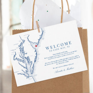 Cape May New Jersey Wedding Welcome Itinerary Thank You Card