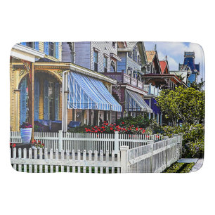 Cape May NJ - Colourful Victorian Street Bath Mat