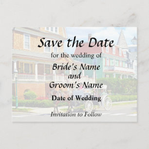 Cape May NJ Horse Drawn Carriage Announcement Postcard