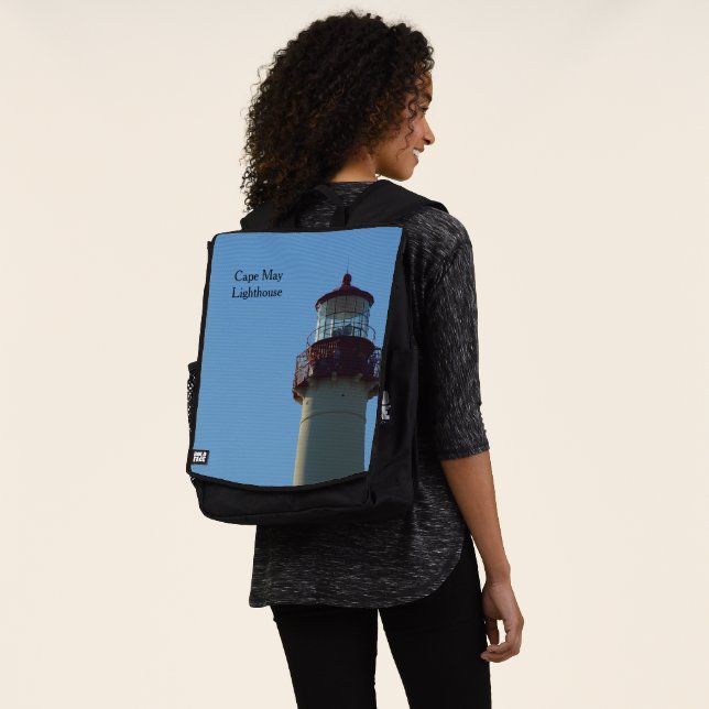 Cape May NJ Lighthouse Backpack (Worn)