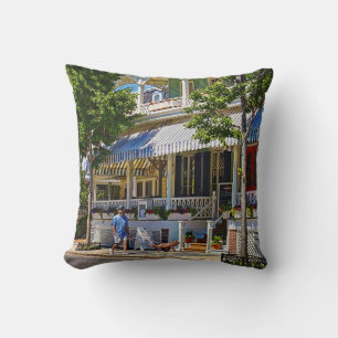 Cape May NJ – Man Walking His Goldendoodle Cushion