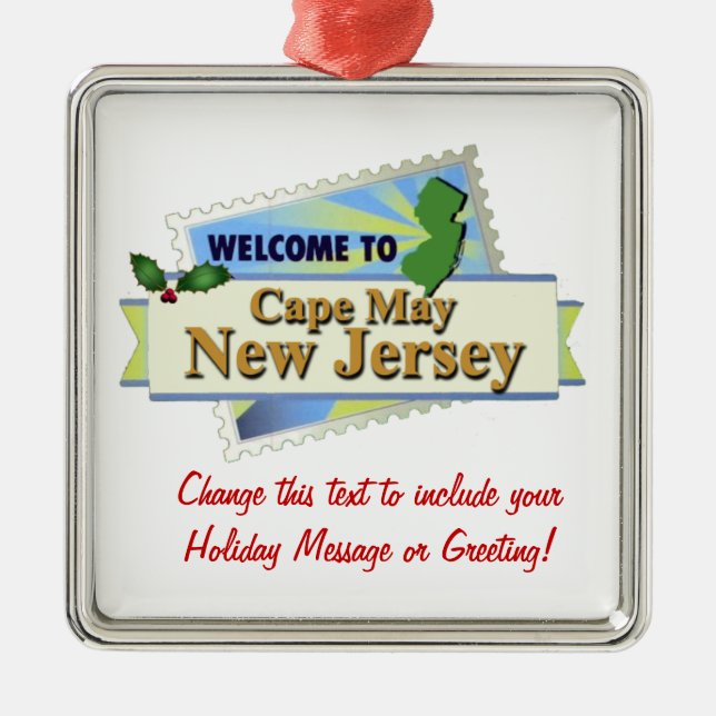 Cape May NJ Metal Tree Decoration (Front)