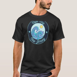 Cape May Nj New Jersey Souvenir Nautical Surfer Gr T-Shirt