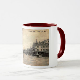 Cape May NJ, Ocean Street, c1910 Vintage Mug