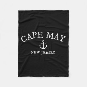 Cape May Nj Shirt, New Jersey Sea Town Fleece Blanket