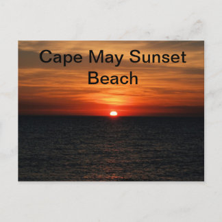 Cape May NJ Sunset Beach Postcard