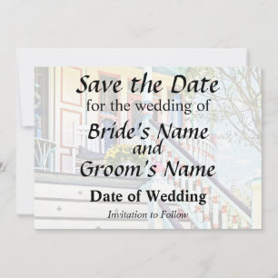 Cape May NJ - White Rocking Chair on Porch Save The Date