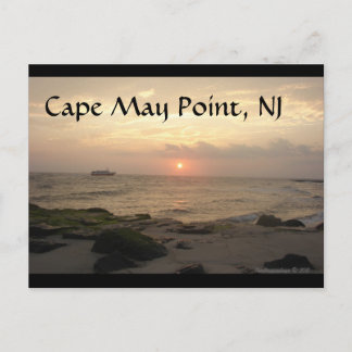Cape May Point, NJ at sunset greeting card