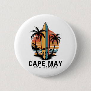 Cape May Point State Park New Jersey Surfing Surfe 6 Cm Round Badge