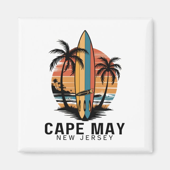 Cape May Point State Park New Jersey Surfing Surfe Magnet (Front)