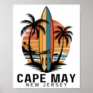Cape May Point State Park New Jersey Surfing Surfe Poster