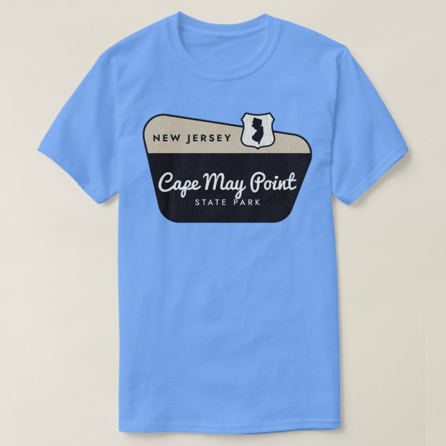 Cape May Point State Park New Jersey Welcome Sign T-Shirt (Design Front)