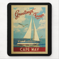 Cape May Sailboat Vintage Travel New Jersey