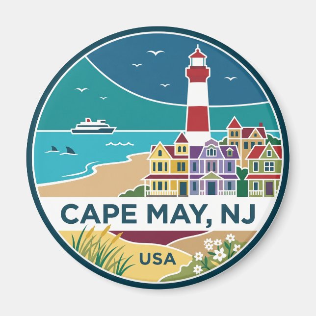 Cape May USA Magnet (Front)
