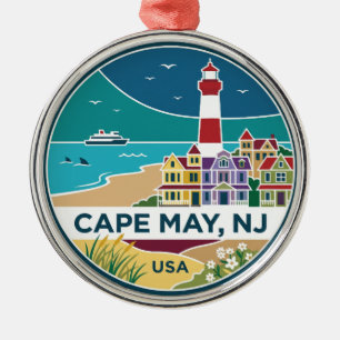 Cape May USA Metal Tree Decoration