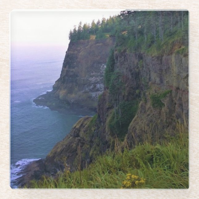 Cape Meares, Oregon Coast Glass Coaster (Front)