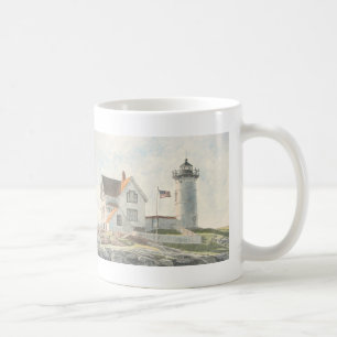 Cape Neddick Lighthouse Watercolor Coffee Mug