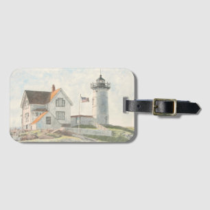 Cape Neddick Lighthouse Watercolor Luggage Tag