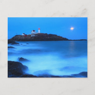 Cape Neddick Nubble Lighthouse Full Moon Tide Postcard