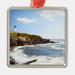 Cape Neddick 'Nubble' Lighthouse in Maine Metal Tree Decoration