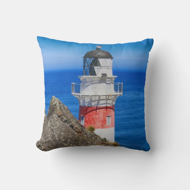 Cape Palliser New Zealand Lighthouse Cushion (Front)