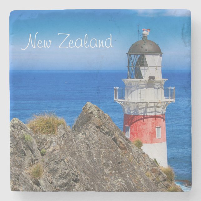 Cape Palliser New Zealand Lighthouse Stone Coaster (Front)