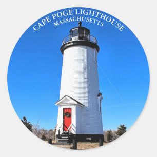 Cape Poge Lighthouse, Massachusetts Round Sticker
