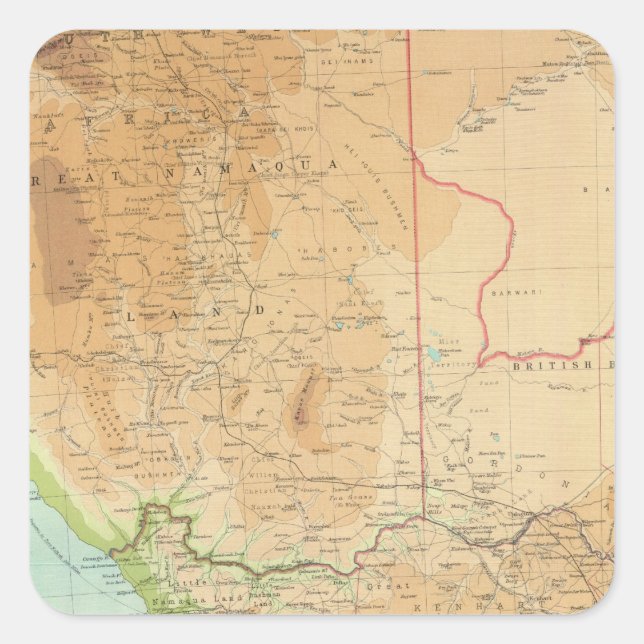 Cape Province, Transvaal, western section Square Sticker (Front)