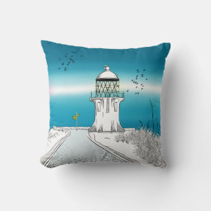 Cape Reinga Lighthouse New Zealand Cushion