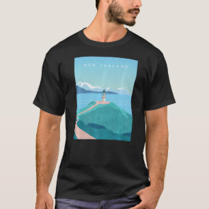 Cape Reinga Lighthouse New Zealand Paiting Tourism T-Shirt
