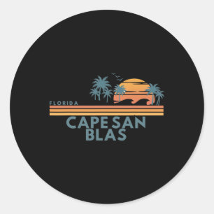 Cape San Blas Florida Summer Vacation Vintage 70's Classic Round Sticker