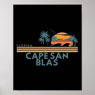 Cape San Blas Florida Summer Vacation Vintage 70's Poster