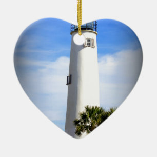 CAPE ST. GEORGE LIGHTHOUSE - ST. GEORGE ISLAND, FL CERAMIC TREE DECORATION