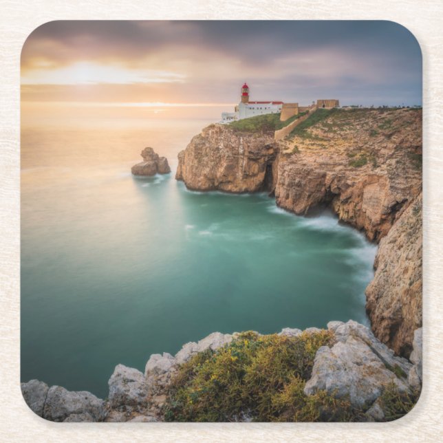 Cape St. Vincent | Sagres, Algarve, Portugal Square Paper Coaster (Front)