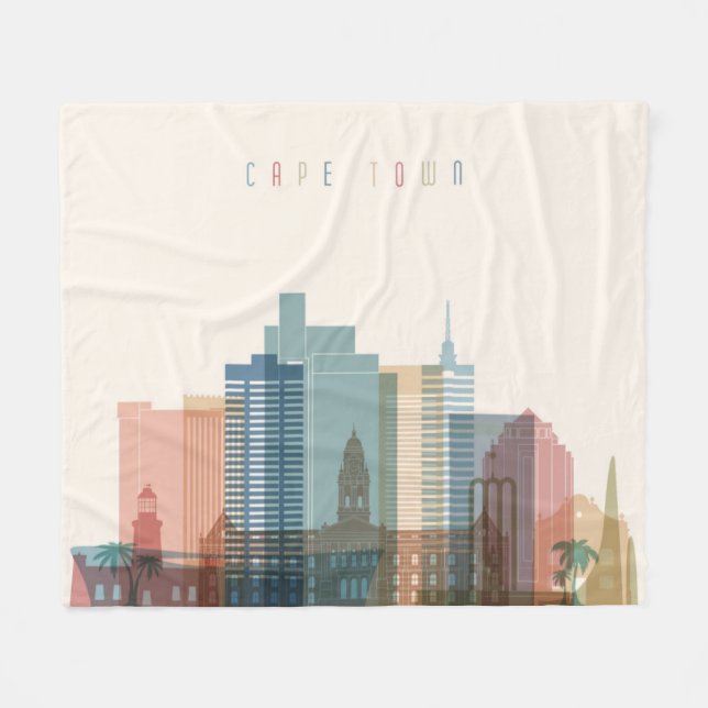 Cape Town, Africa | City Skyline Fleece Blanket (Front (Horizontal))
