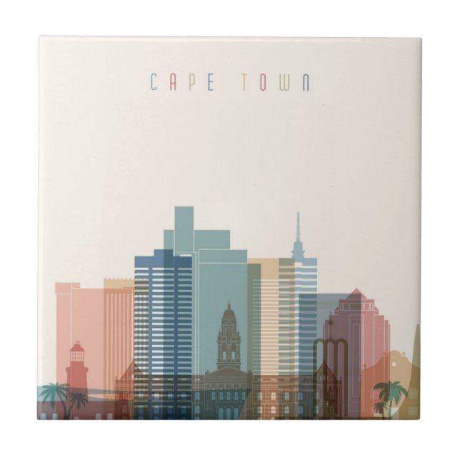 Cape Town, Africa | City Skyline Tile (Front)