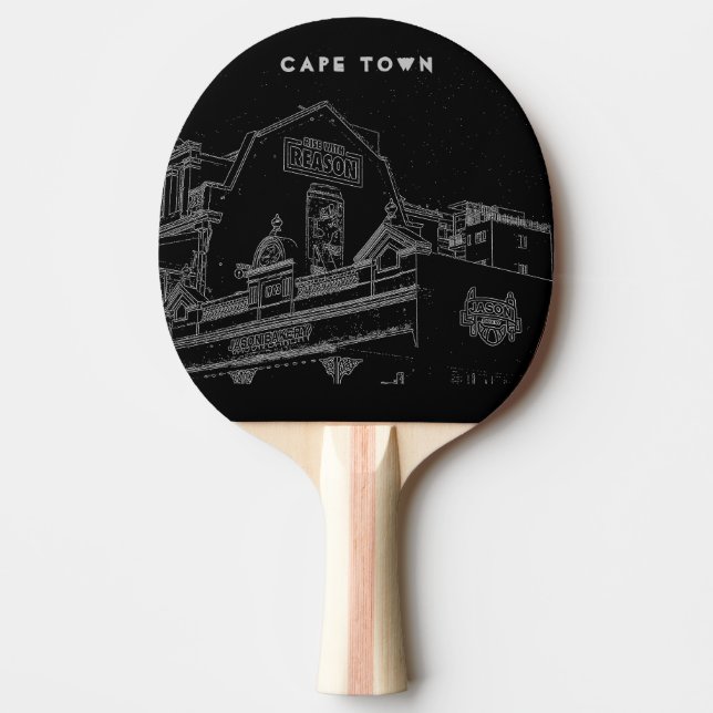 Cape Town Architecture Bakery Building Sketch Ping Pong Paddle (Front)