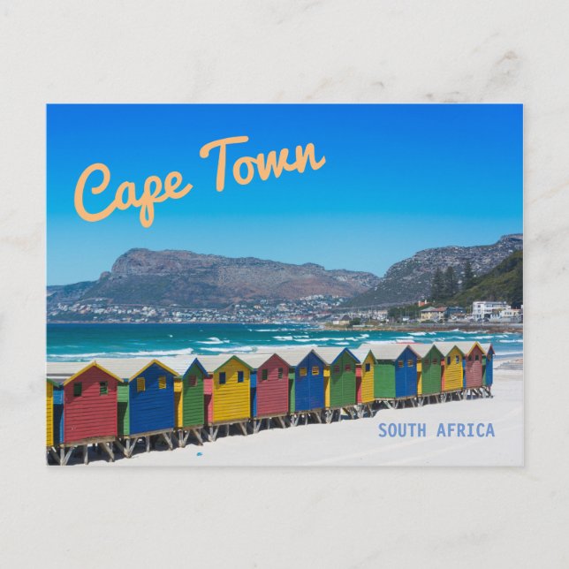 Cape Town - Bright beach huts in Muizenberg Postcard (Front)